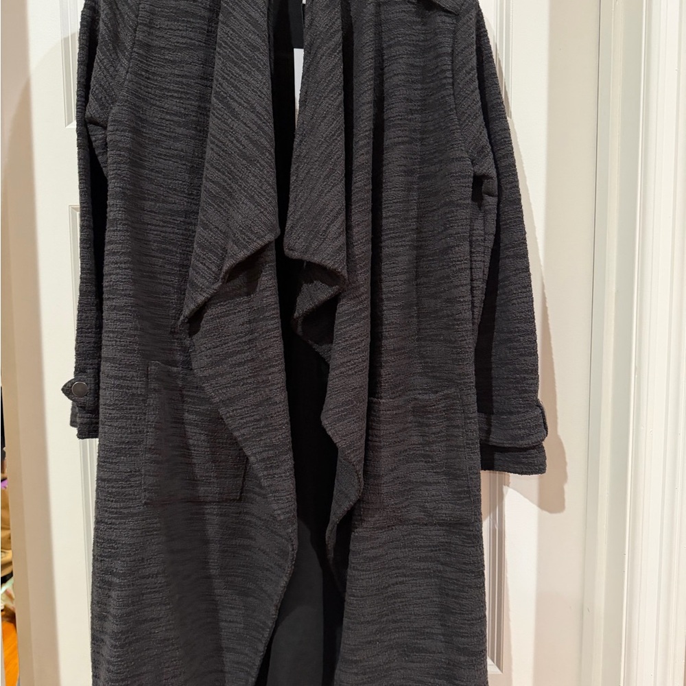 New BB Dakota Women's Open-Front Gray Waterfall Cardigan Sweater
